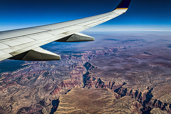 Flying over the Grand Canyon
