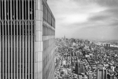 View from atop of World Trade Center of New York City and Empire State Building.