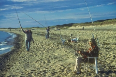Men fishing at Herring Cover Beach, Provinceton, Cape Cod.