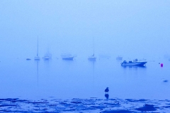 Heavy fog in the Cape Cod Bay.