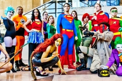 Superheroes at the Comic Con Superheroes Convention