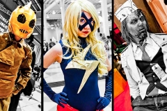 Comic book characters at the Comic Con Convention