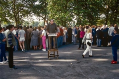 Speakers' Corner on Sunday in Hyde Park, London.