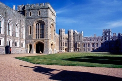 Queen's Guard stands by Windsor Castle.