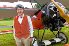 An antique airplane.