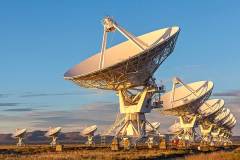 Radio Telescopes for Radio Astronomy in Socorro, New Mexico.
