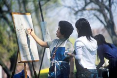 College Students in an art class.