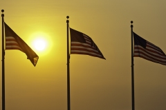 American Flag at sunset