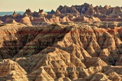 A view of the Badlands National Park, South Dakota.