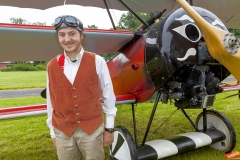 An antique airplane.