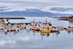 Boats in water, Djúpivogur, Iceland.