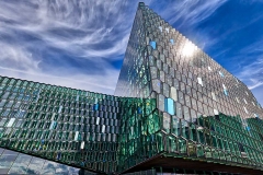 The Harpa Concert Hall and Conference Center in Reykjavik, Iceland.
