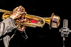 Musician playing the trumpet.