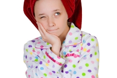Young Girl Wearing Towel on Head