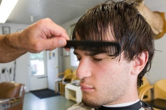 Young man getting a Haircut