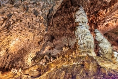 Interior views of a stalagmite in Carlsbad Caverns in Carlsbad, New Mexico.